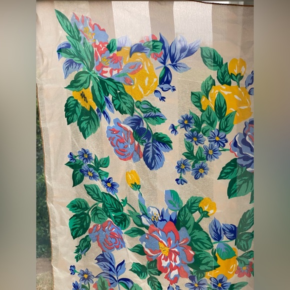 Silk Floral Scarf Made in Italy - Picture 12 of 15